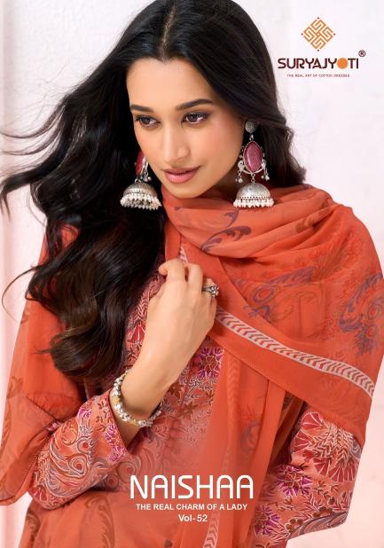 Suryajyoti naishaa vol-52 printed cotton dress material wholesale in hyderabad